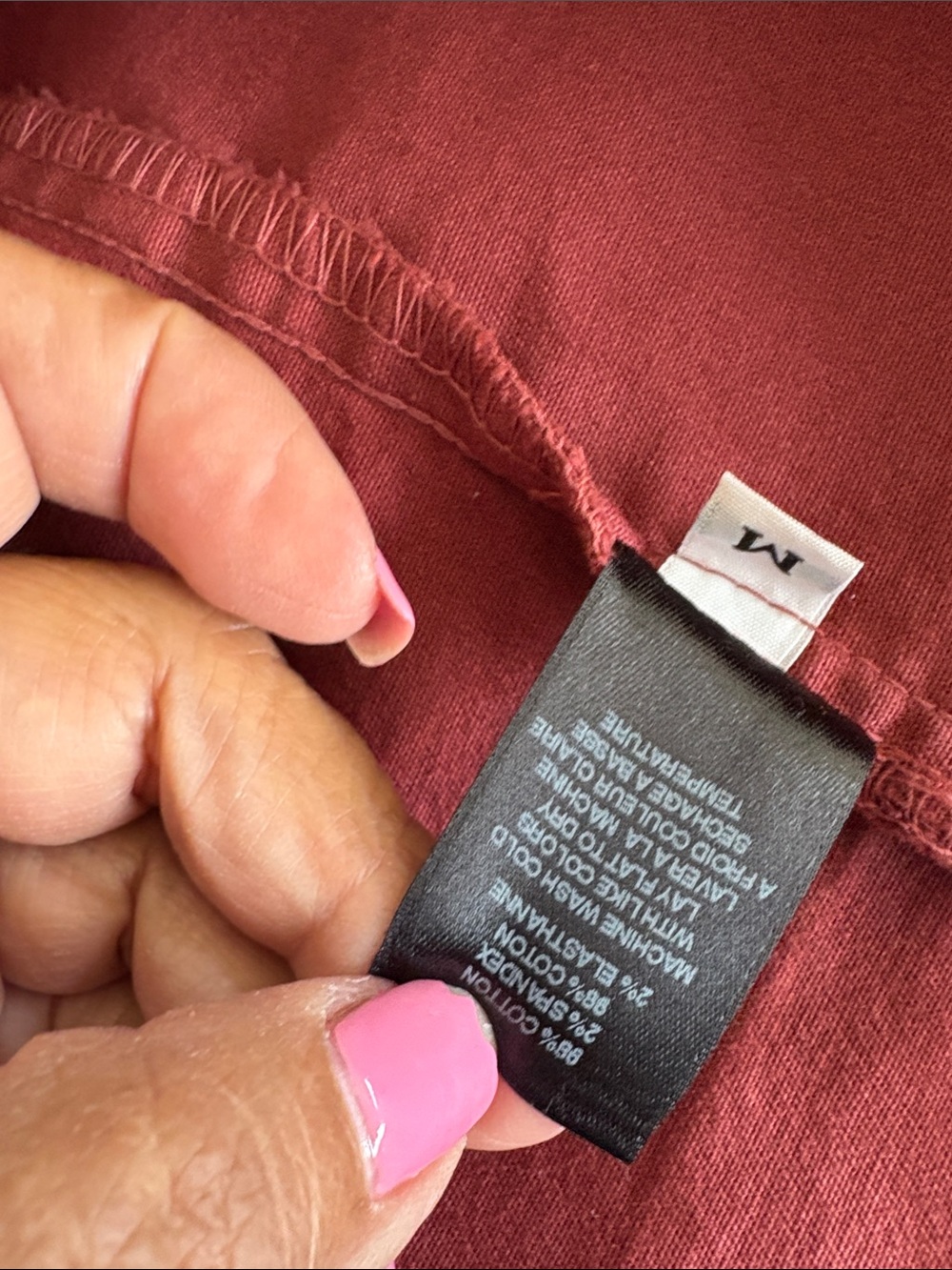 Button-Front A-Line Skirt in Deep Rust - Picture 5 of 6